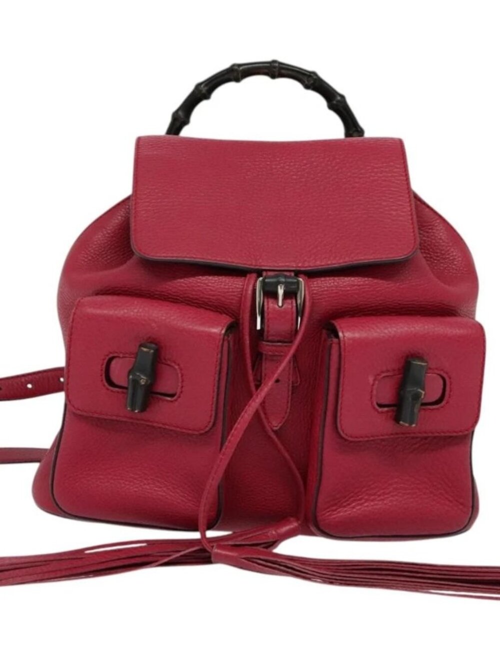 GUCCI Bamboo Backpack Leather Outlet Pink 370833 Auth bs25742